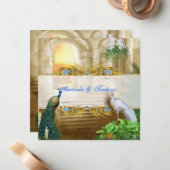 Golden Royal Peacock Temple Dreams Notitiekaartje (Voorkant / Achterkant in situ)