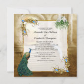 Golden Royal Peacock Temple Dreams Notitiekaartje (Achterkant)