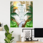 Golden Royal Peacock Temple Dreams Poster (Thuiskantoor)