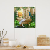 Golden Royal Peacock Temple Dreams Poster (Keuken)