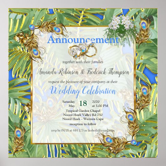 Golden Royal Peacock Temple Dreams Poster (Voorkant)