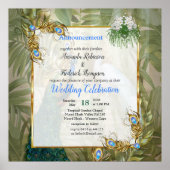 Golden Royal Peacock Temple Dreams Poster (Voorkant)