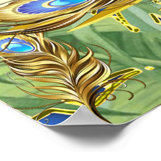 Golden Royal Peacock Temple Dreams Poster (Hoek)