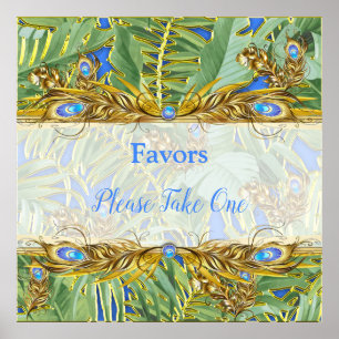 Golden Royal Peacock Temple Dreams Poster