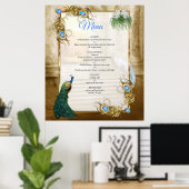 Golden Royal Peacock Temple Dreams Poster (Thuiskantoor)