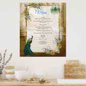 Golden Royal Peacock Temple Dreams Poster (Keuken)
