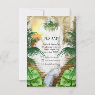 Golden Royal Peacock Temple Dreams RSVP Kaartje