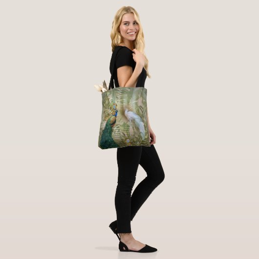Golden Royal Peacock Temple Dreams Tote Bag (Op model)