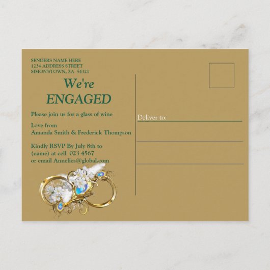 Golden Royal Peacock Temple Dreams Uitnodiging Briefkaart (Achterkant)