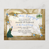 Golden Royal Peacock Temple Dreams Uitnodiging Briefkaart (Voorkant)