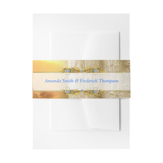 Golden Royal Peacock Temple Dreams Uitnodigingen Wikkel (Voorkant Voorbeeld)
