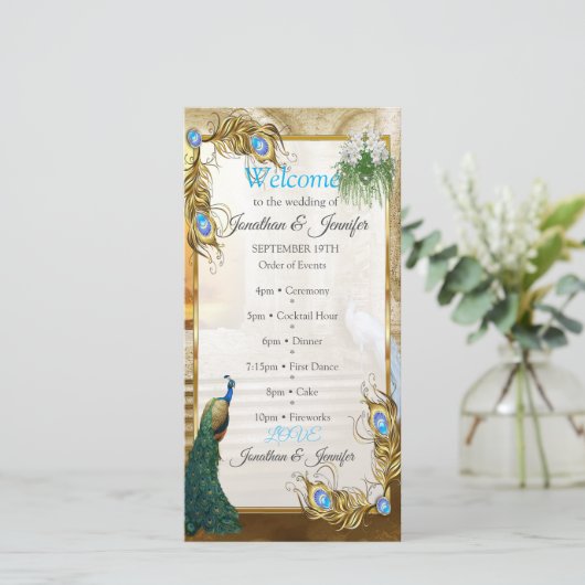 Golden Royal Peacock Temple Trouwdromen (Staand voorkant)