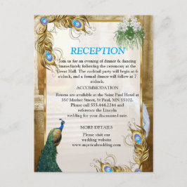 Golden Royal Peacock Temple Trouwdromen Aankondigingskaart