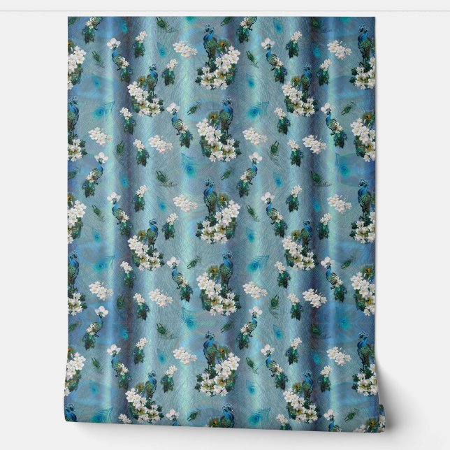 Golden Royal Peacock Temple Trouwdromen Behang (Afrollen)