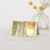 Golden Royal Peacock Temple Trouwdromen Plaatskaartje (Achterkant)