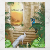 Golden Royal Peacock Temple Trouwdromen Wijn Etiket (Enkel label)