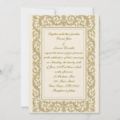 Golden Royal Scrolls foto bruiloft uitnodiging (Voorkant)