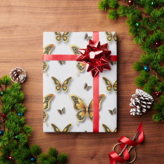 Golden Royal Vlinders Cadeaupapier (Feestdagen Geschenken)
