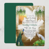 Golden Royal White Peacock Feathers Kaart (Voorkant / Achterkant)