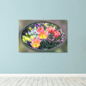 Golden roze tulpen canvas afdruk (Insitu (Houten vloer))