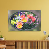 Golden roze tulpen canvas afdruk (Insitu (Woonkamer))
