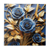 Golden Rozen Art Nouveau Tegeltje (Voorkant)