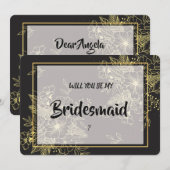 Golden Rozen bruidsmeisje Kaart (Voorkant / Achterkant)