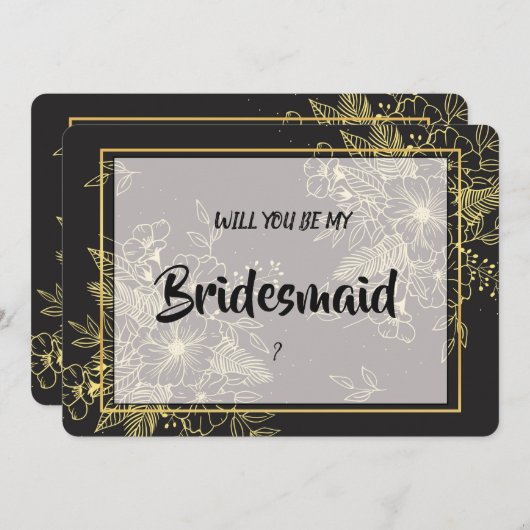 Golden Rozen bruidsmeisje Kaart (Voorkant / Achterkant)