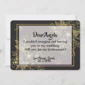 Golden Rozen bruidsmeisje Kaart (Achterkant)