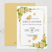 Golden Rozen bruiloft Kaart (Voorkant / Achterkant)