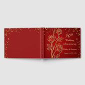 Golden Rozen Confetti 50ste bruiloft Jubileum Gastenboek (Volledig)