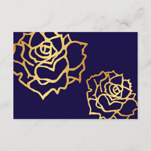 Golden Rozen Details Kaart - Blauw (Achterkant)