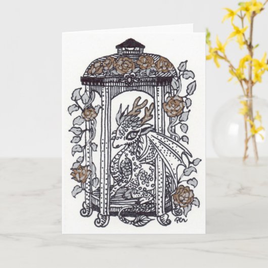 Golden Rozen Dragon Gazebo Kaart (Gele Bloem)