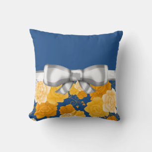 Golden Rozen en White Bow Custom Kussen