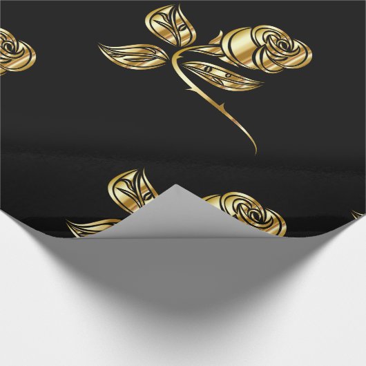 Golden Rozen Pattern Cadeaupapier (Hoek)