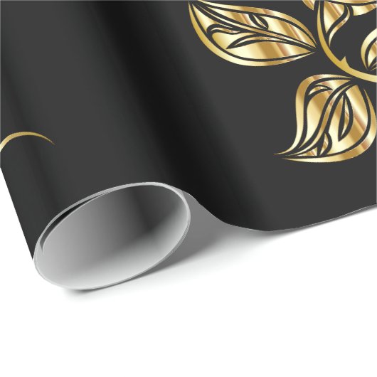 Golden Rozen Pattern Cadeaupapier (Rol Hoek)