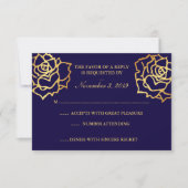 Golden Rozen RSVP - Blauw (Voorkant)