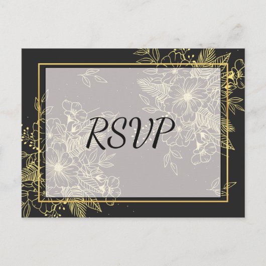 Golden Rozen RSVP Uitnodiging Briefkaart (Voorkant)