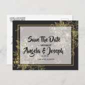 Golden Rozen Sla de datum op Aankondigingskaart (Voorkant / Achterkant)