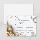 Golden Rozen Spring Wedding Response Kaart (Voorkant / Achterkant)