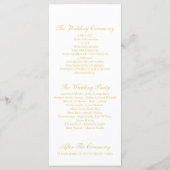 Golden Rozen Trouwprogramma - Wit Programmakaart (Achterkant)
