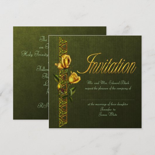 Golden Rozen Wedding Suite Kaart (Voorkant / Achterkant)