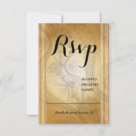 Golden Rsvp-kaart met kant RSVP Kaartje