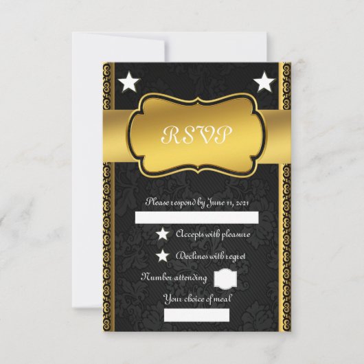 Golden RSVP Kaartje (Voorkant)
