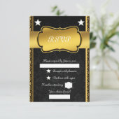 Golden RSVP Kaartje (Staand voorkant)