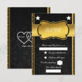 Golden RSVP Kaartje (Voorkant / Achterkant)