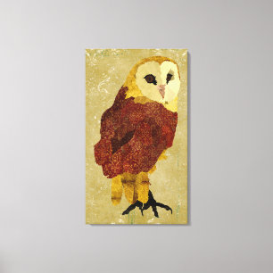 Golden Ruby Owl Canvas Afdruk