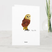 Golden Ruby Owl Moederdag Kaart (Achterkant)