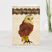 Golden Ruby Owl Moederdag Kaart (Voorkant)