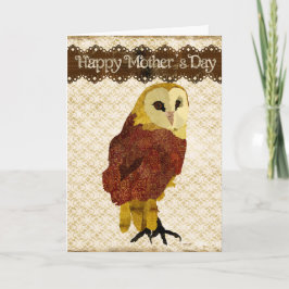 Golden Ruby Owl Moederdag Kaart